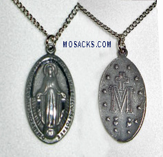 Oval-Shaped Miraculous Medal on 20" Chain #MIRAC