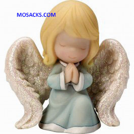 Precious Moments Closed Eyes Angel in Blue Dress-163506