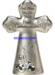 Precious Moments First Communion God Bless You Zinc Cross Boy-163512