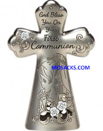 Precious Moments First Communion God Bless You Zinc Cross Girl-163511