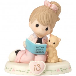 Precious Moments Growing In Grace Age 13 Brunette Girl Figurine -162012B