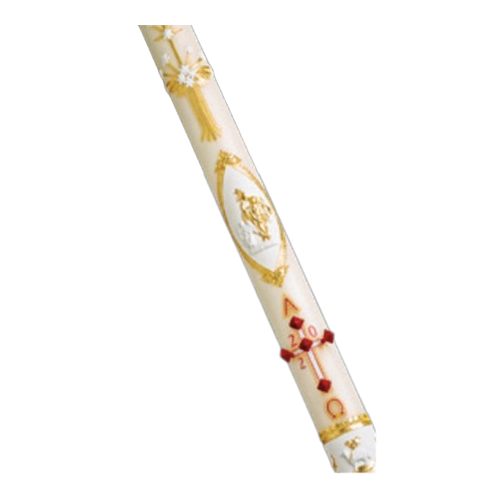 Classic Paschal Candle Ornamented by Cathedral Candle