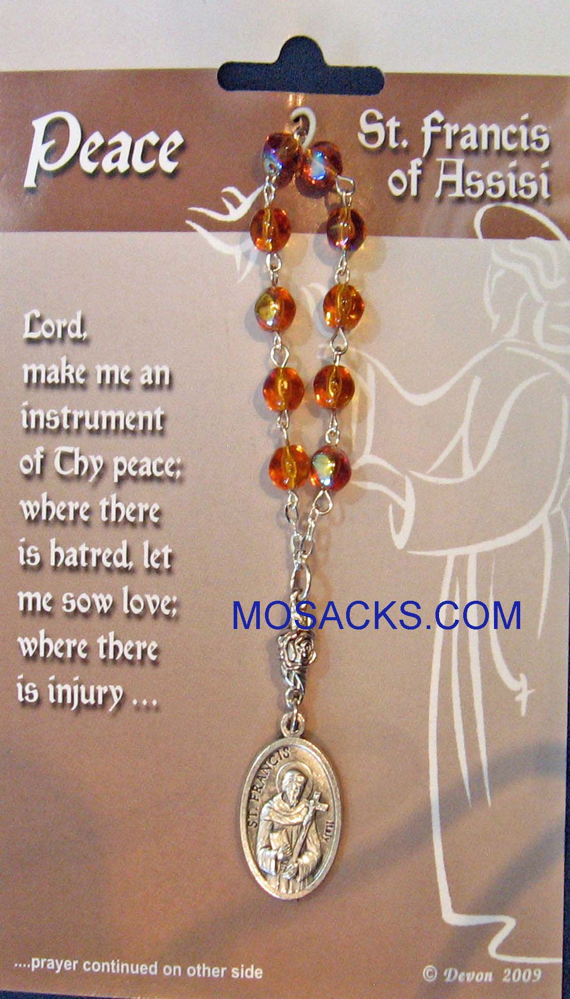 Peace, St. Francis of Assisi One Decade Rosary, 08022FRA