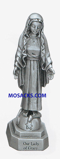 Pewter Statue Our Lady of Grace 3.5 Inch JC3008E