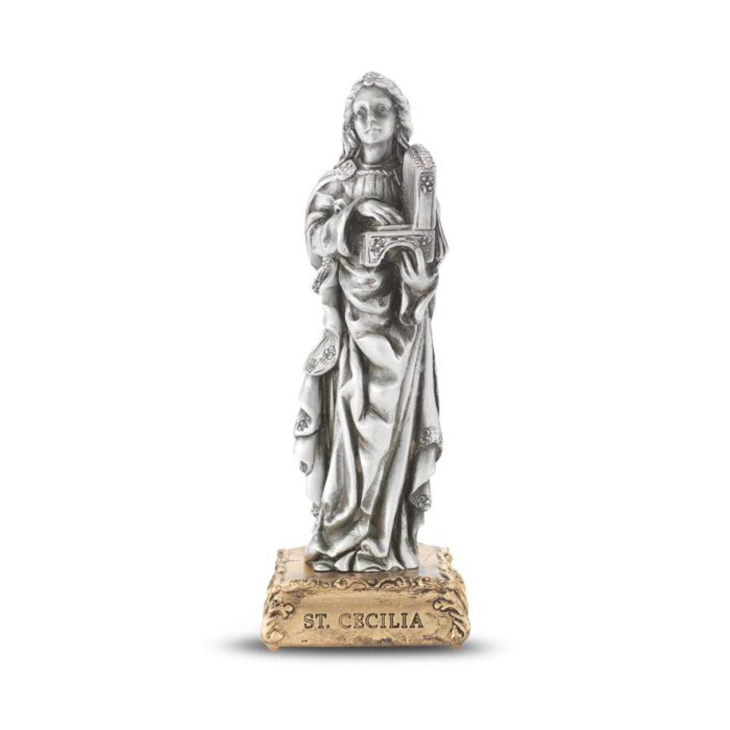 Pewter Statue St. Cecilias 4.5"
