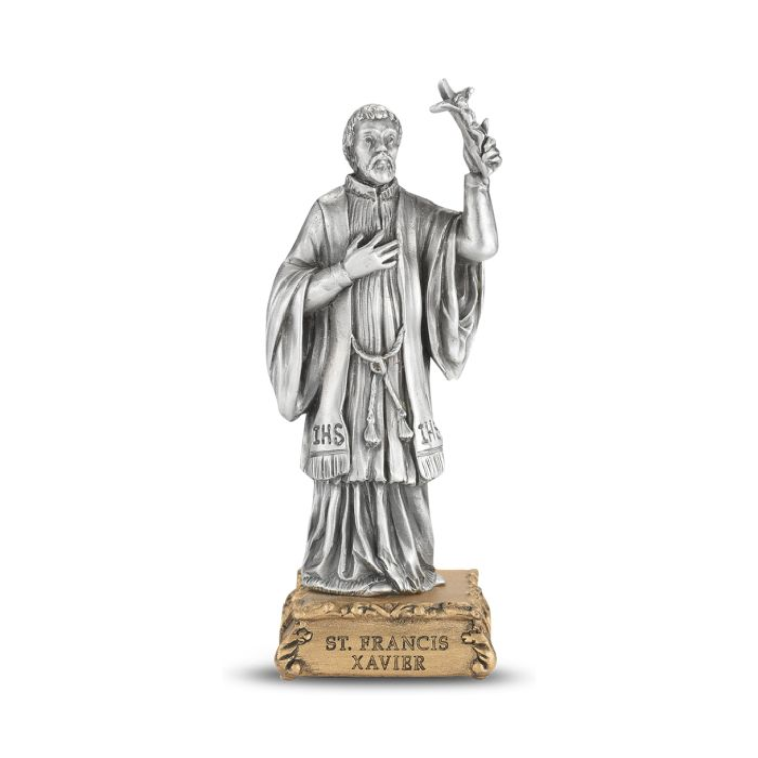 Pewter Statue St. Francis Xavier, 4.5"