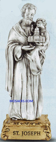 Pewter Statue St. Joseph with Child Jesus 4.5 Inch 12-1799-630