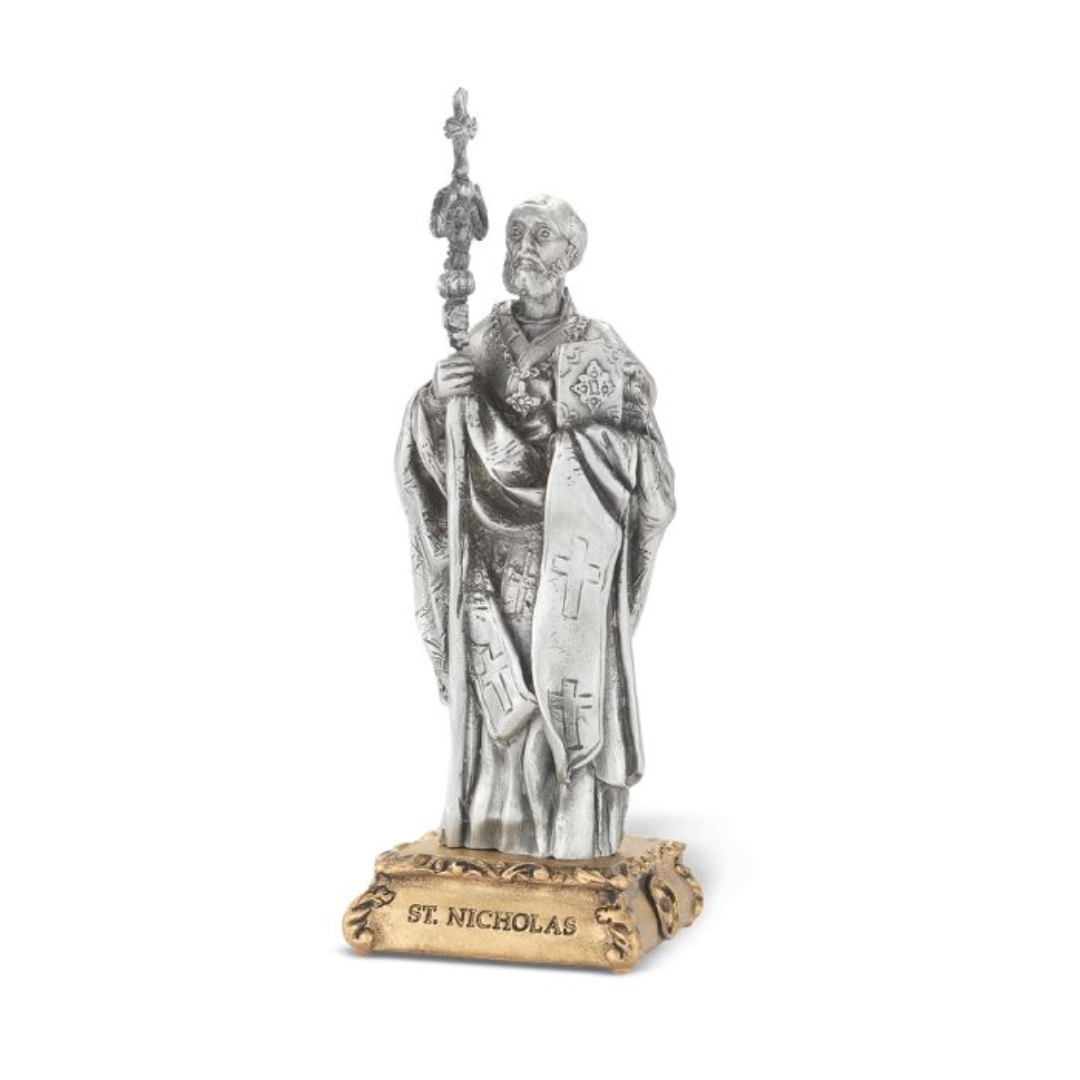 Pewter Statue 4.5 Inch St. Nicholas 12-1799-508