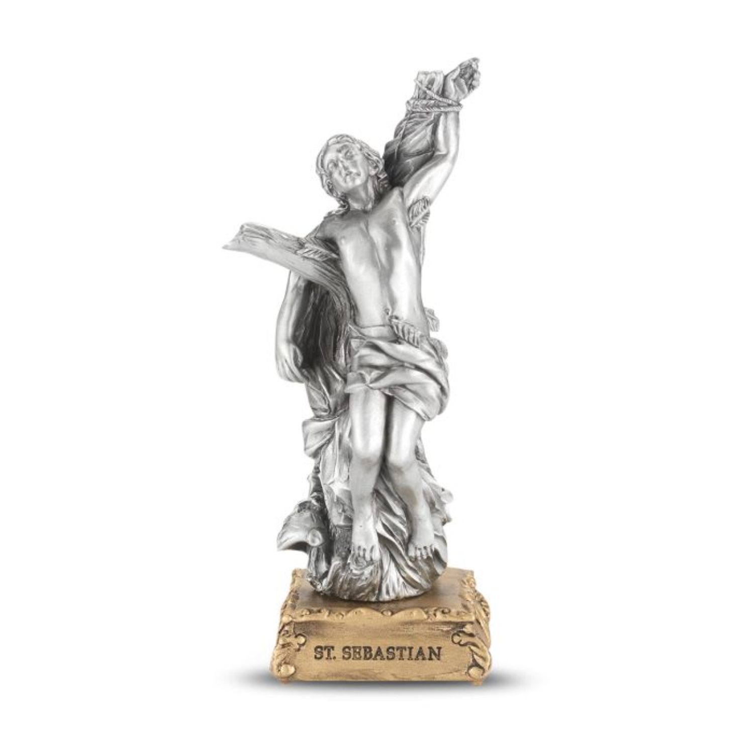 Pewter Statue St. Sebastian, 4.5"