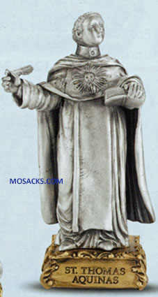 Pewter Statue St. Thomas Aquinas 4.5 Inch 12-1799-552