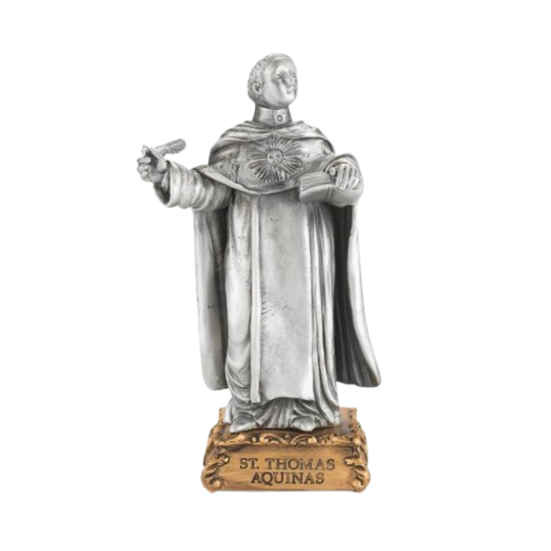 Pewter Statue St. Thomas Aquinas 4."