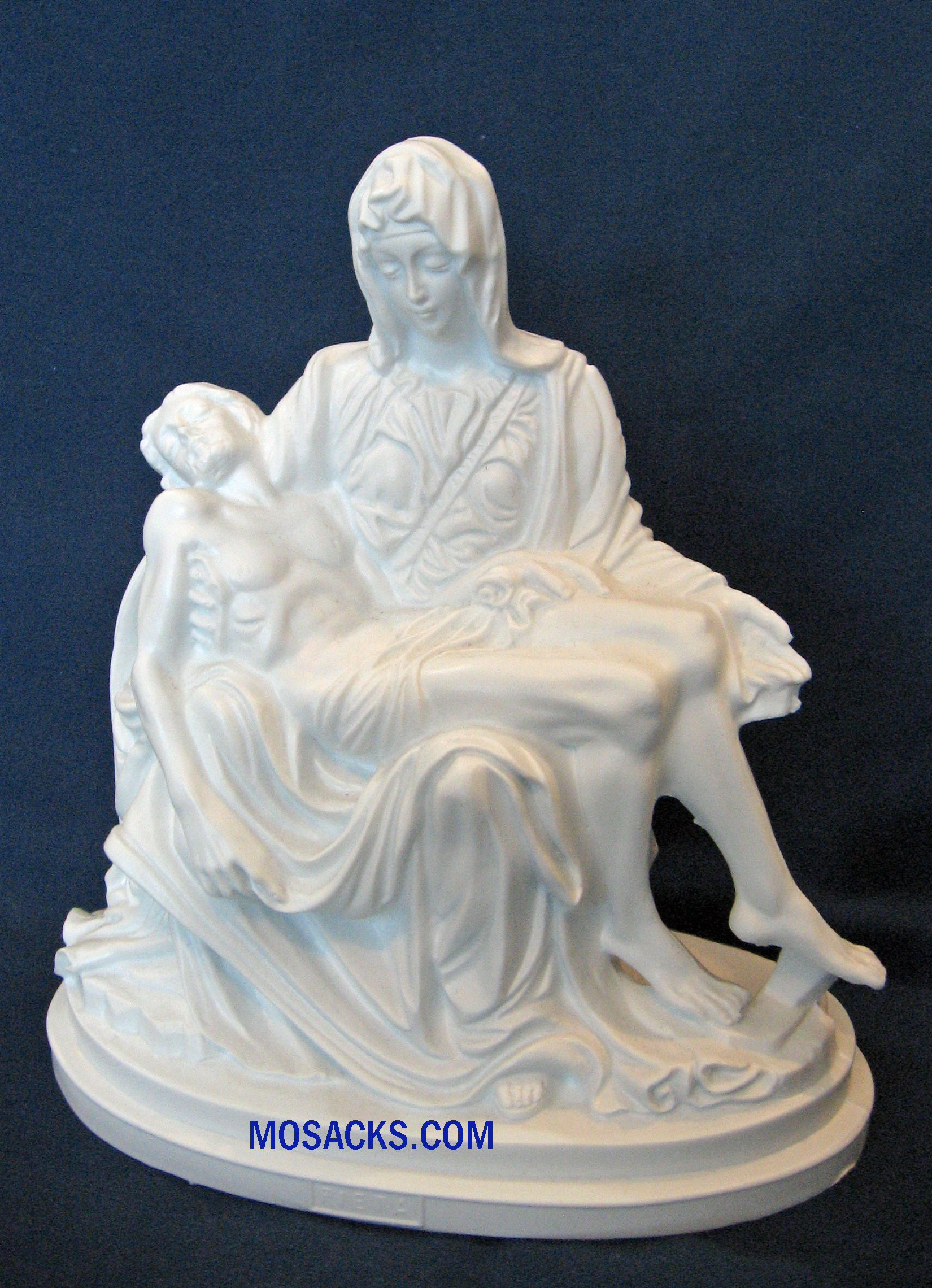 Plastic Pieta Plastic Religious Statue 7" White