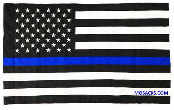 Police Thin Blue Line in America Flag 3' x 5'