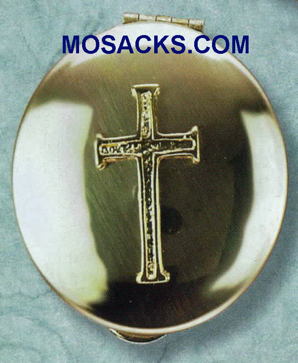 Polished Brass Pyx Cross 15 Host Capacity-87036