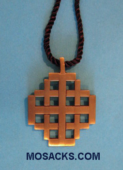 Polished Bronze Jerusalem Cross #326