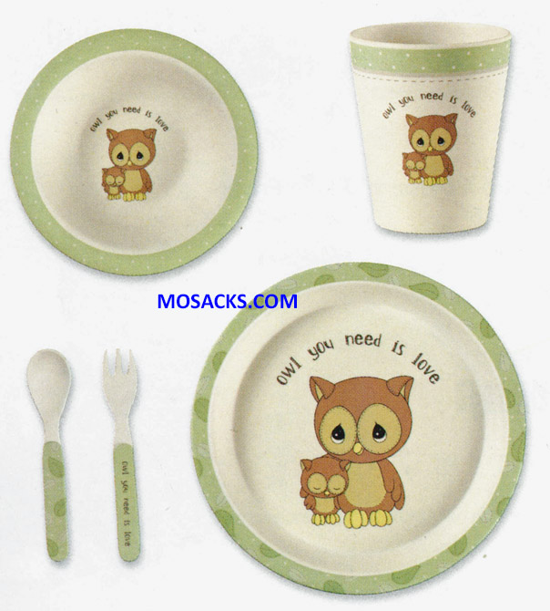Precious Moments Baby Owl Mealtime Gift Set 8.25" Dia 182432