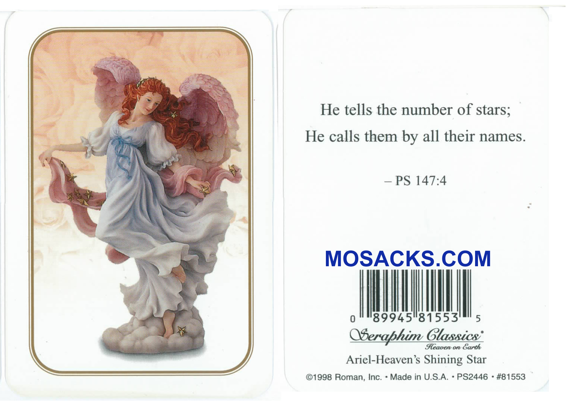 Psalm 147:4 Seraphim Angel Holy Card-81553