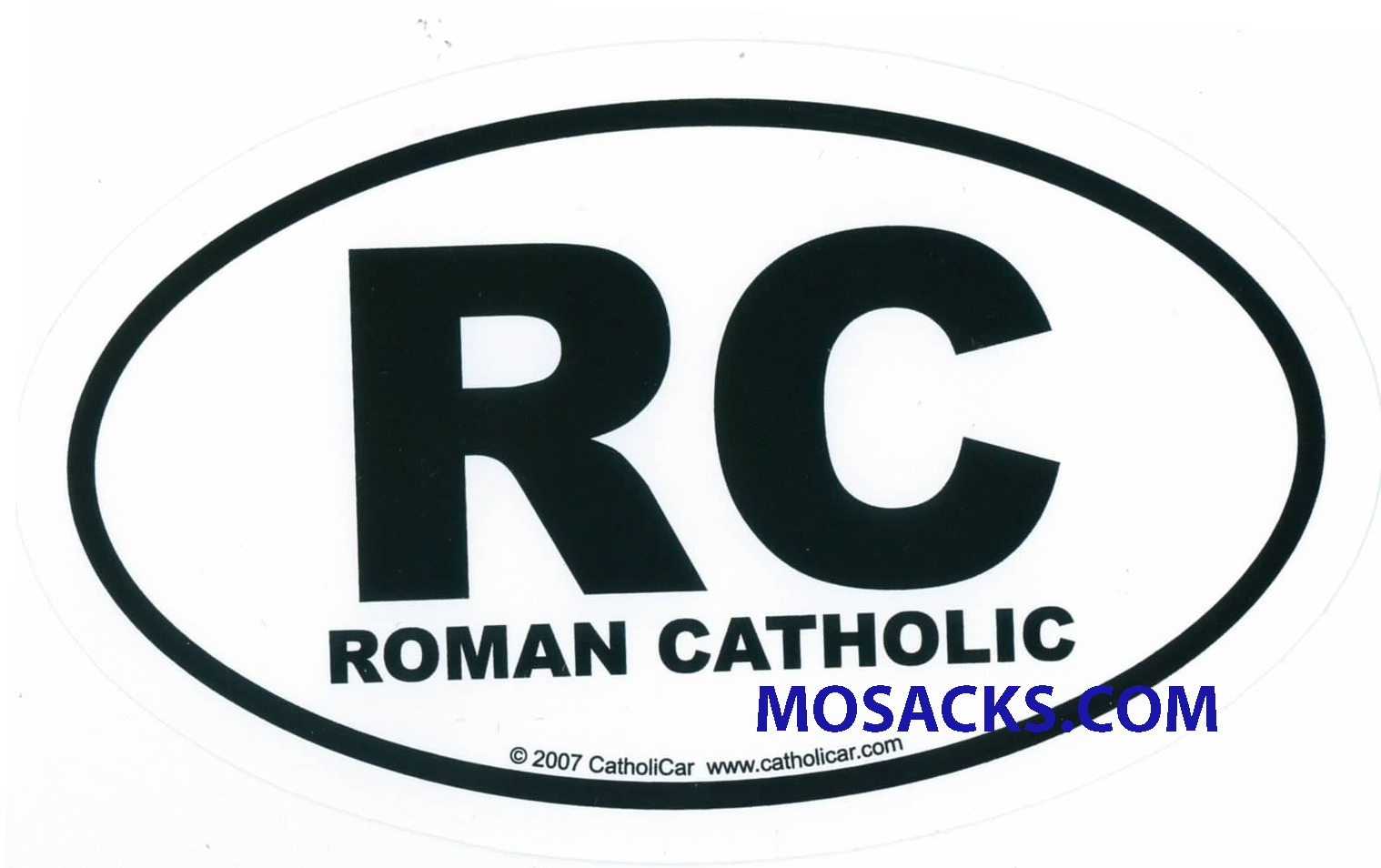 RC Roman Catholic Oval Euro Decal Christian Euro Decal, Catholic Euro Decal