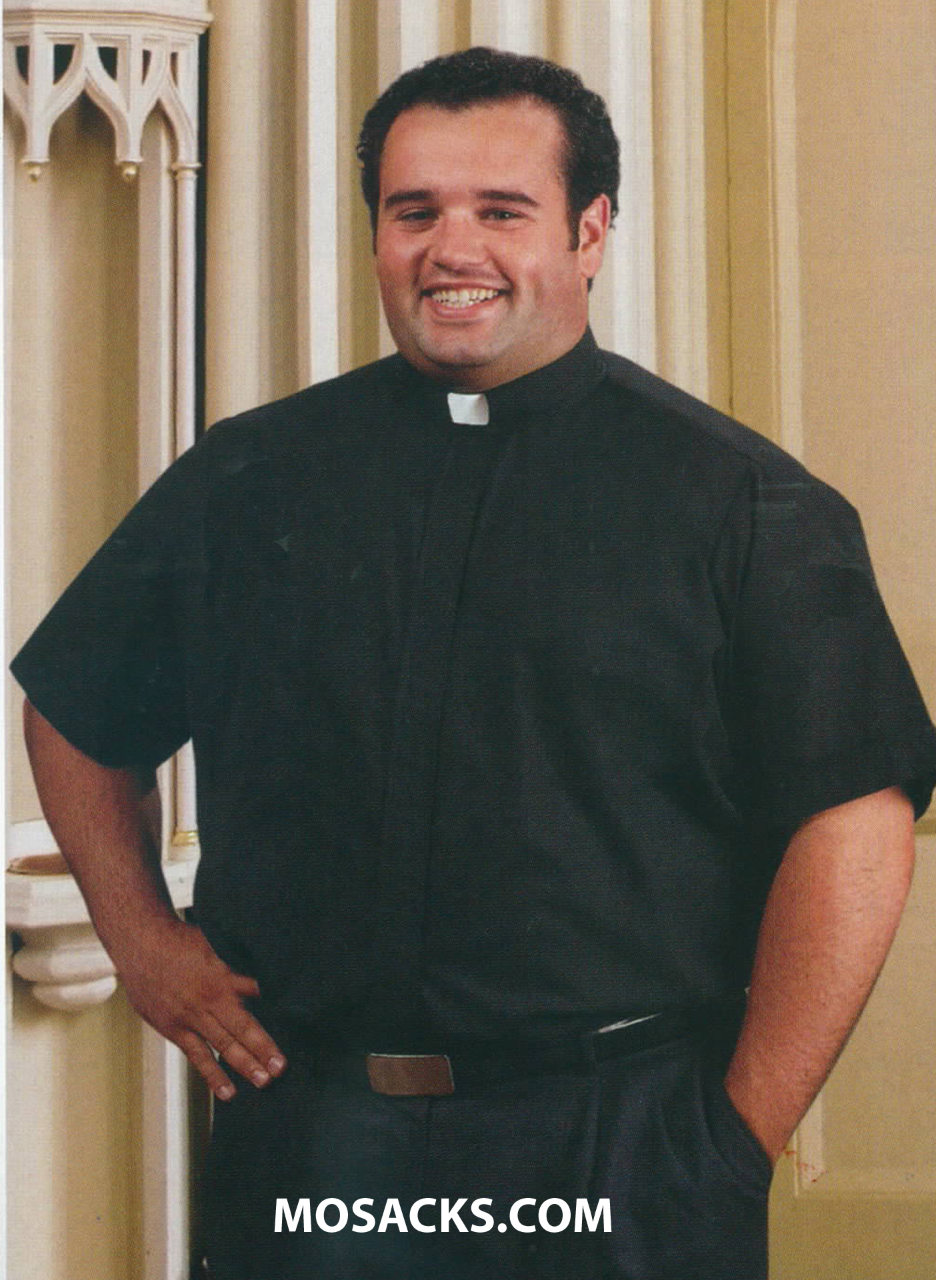 Roomey Toomey Tab Collar Clergy Shirt, Sh. Sleeve