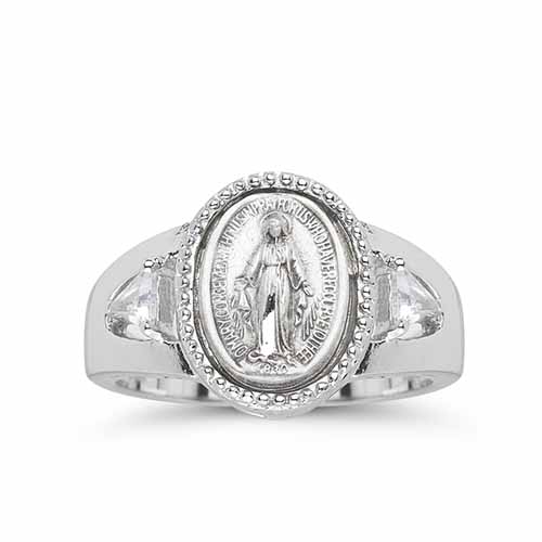Ring Sterling Silver Miraculous Medal Sizes 5-8  R4111