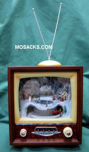 Roman Inc. Retro Lighted Musicals TV w/Train #36431