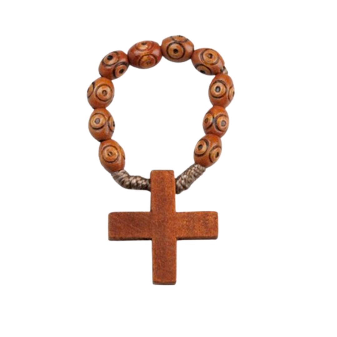 Wooden Rosary Bead Ring 