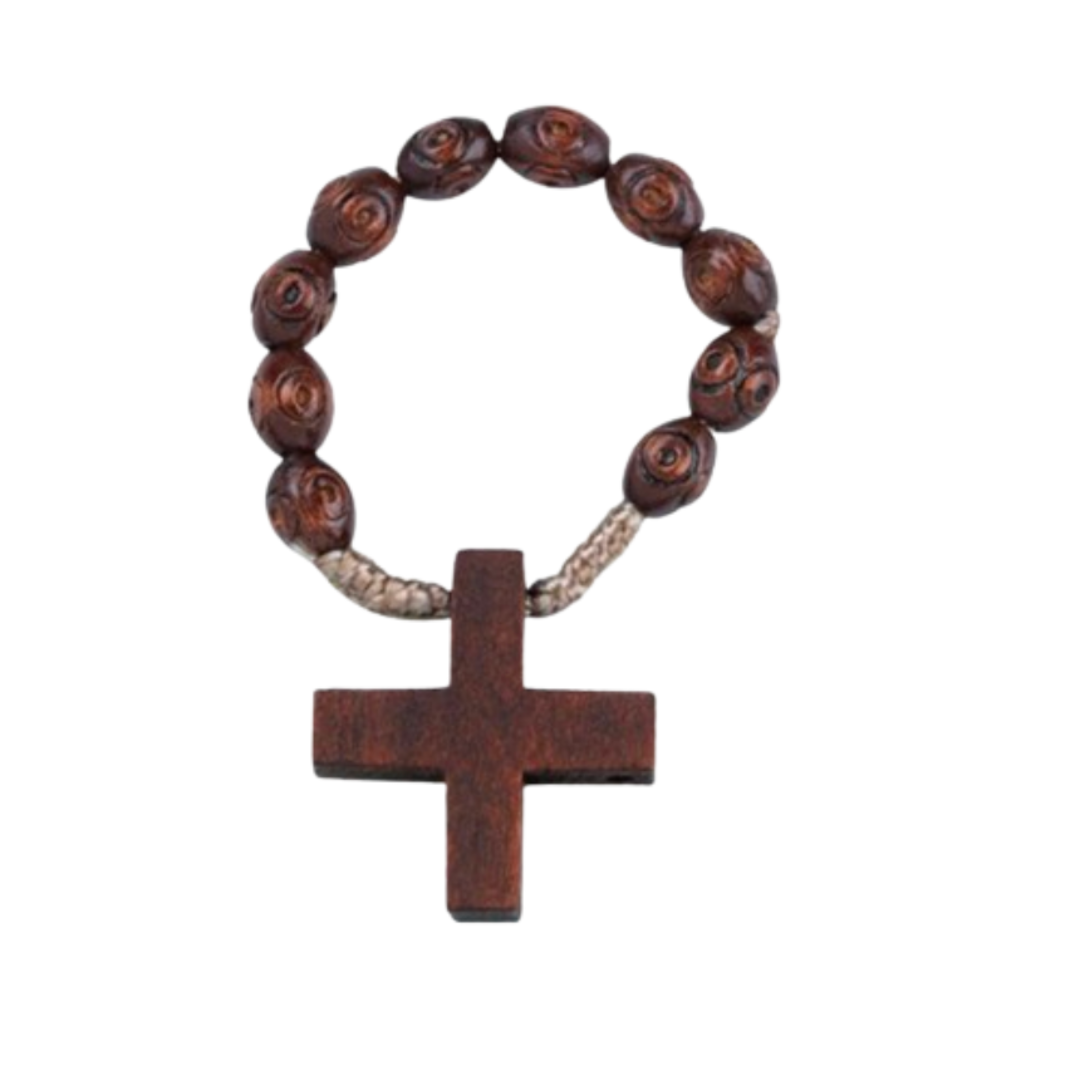 Wooden Rosary Bead Ring