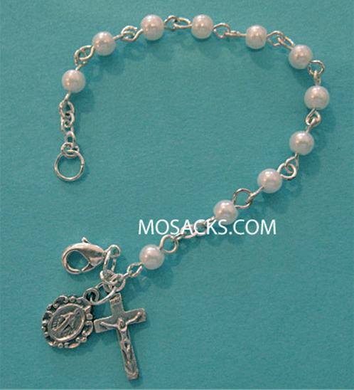 Rosary Bracelet with Crucifix and Miraculous Medal 741WT