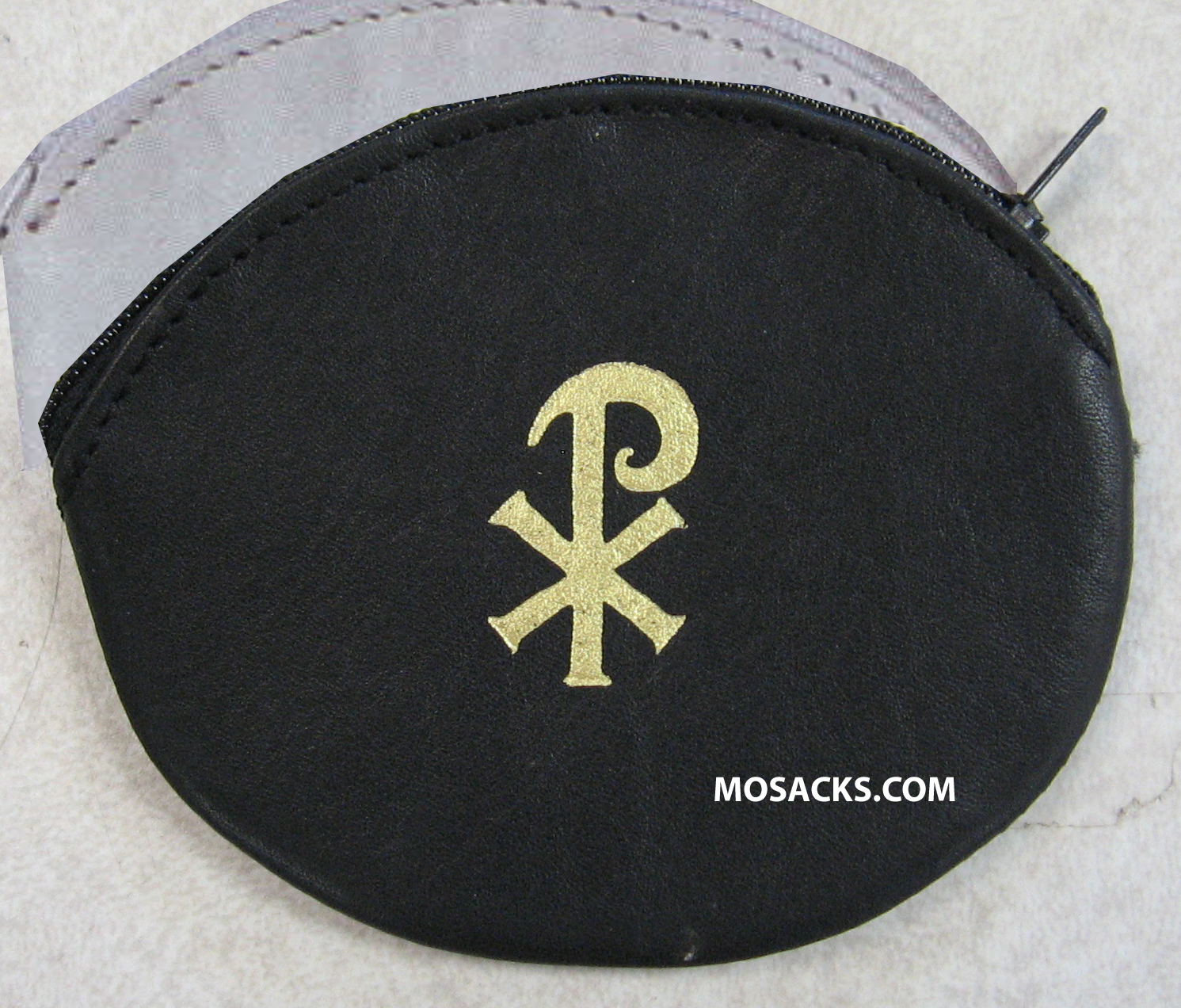 Rosary Case Black Leather Chi Rho Design 64-7700BK
