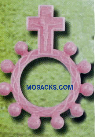Rosary Ring Pink Plastic 1-3/4" 95303