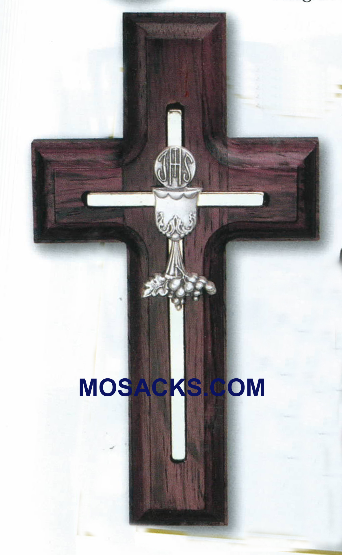 5" Rosewood Communion Cross with Chalice17396  QUANTITY PRICING