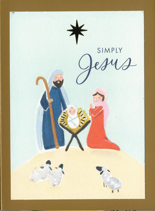 Simply Jesus Boxed Christmas Cards 217-J0446 includes 18 cards and envelopes