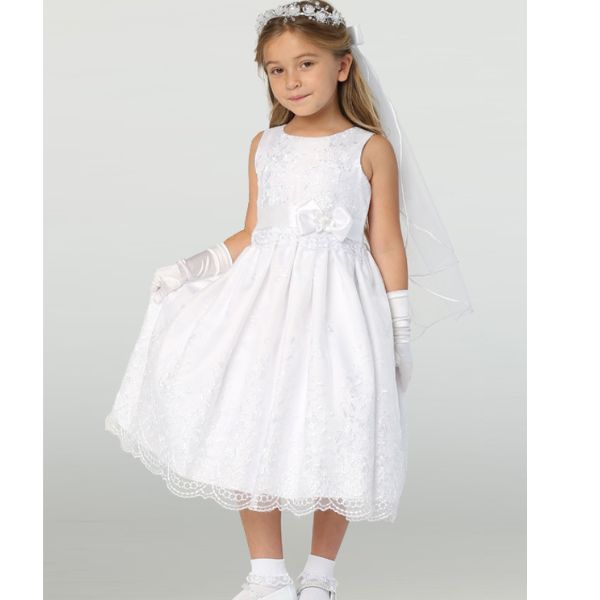 Communion Dress: Embroidered Organza Dress