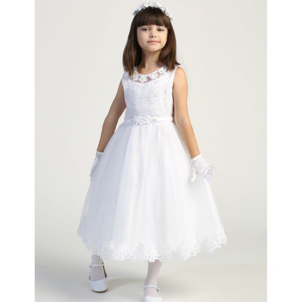 Communion Dress: Embroidered Tulle Bodice & Skirt