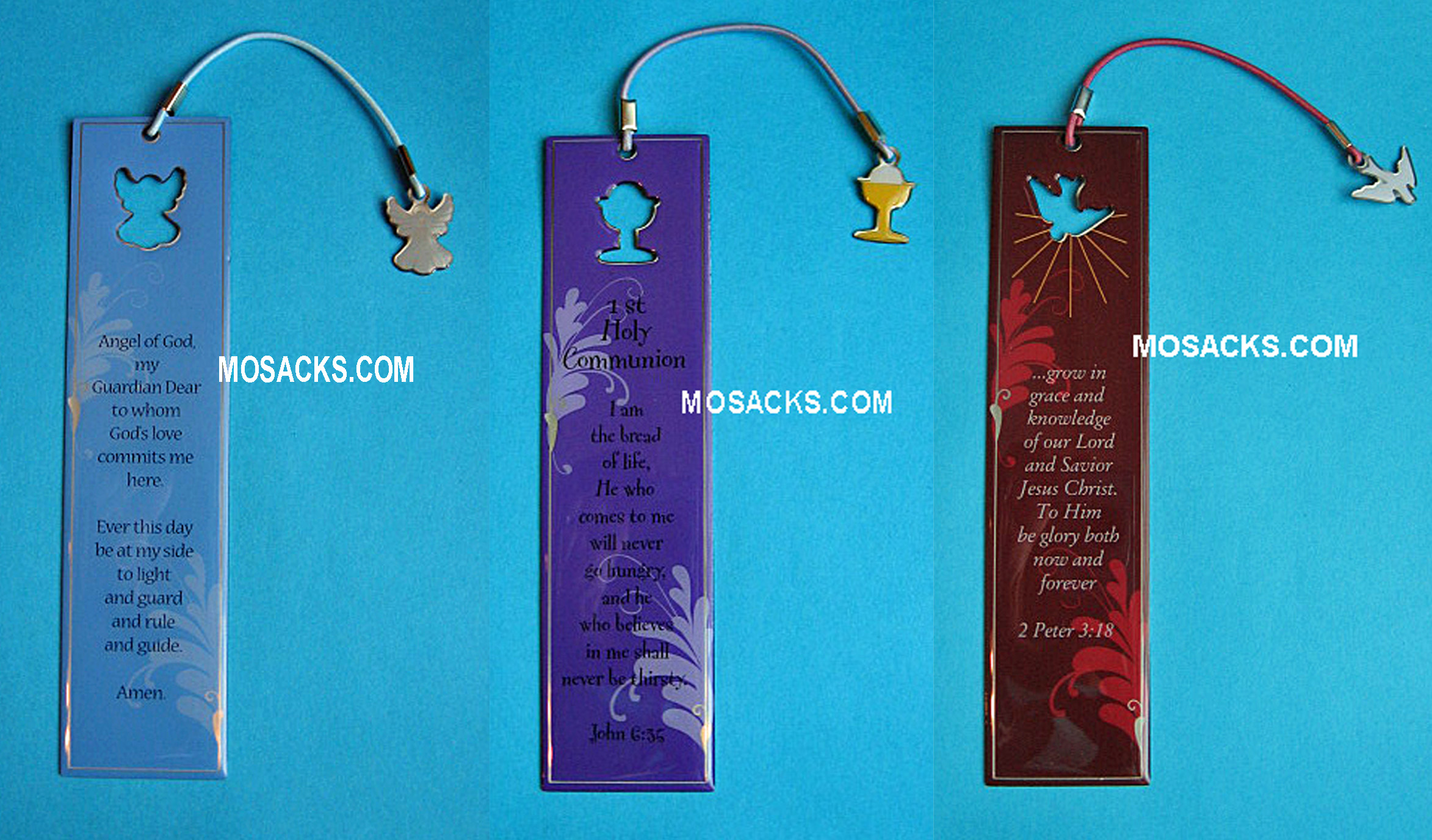 Sacrament Metal Bookmark for Baptism, First Communion, Confirmation. #63447