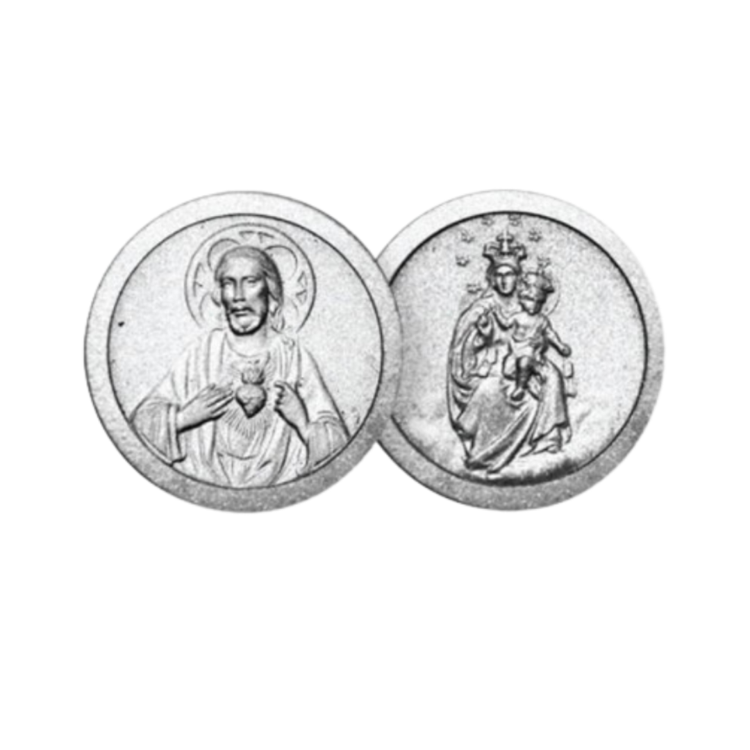 Sacred Heart of Jesus and Our Lady of Mount Carmel Pocket Coin