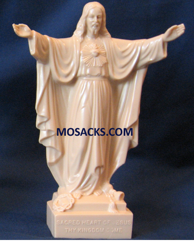 Plastic Sacred Heart of Jesus 7 Inch Tan Statue 185-2342