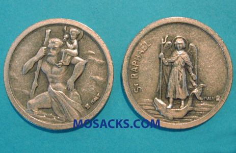 Saint Christopher and Saint Raphael Pocket Coin