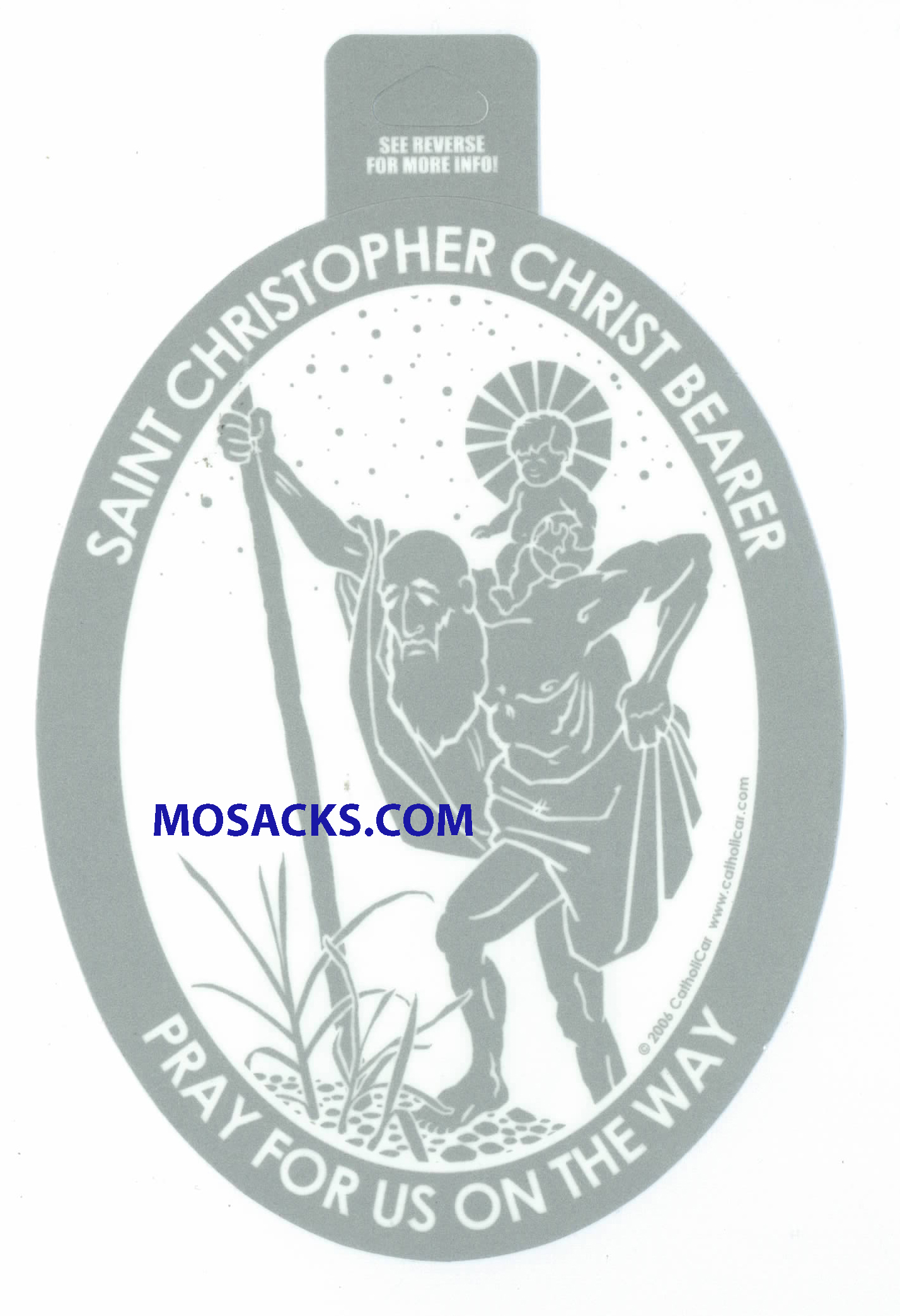 Saint Christopher Oval Decal Christian Decal, Catholic Decal