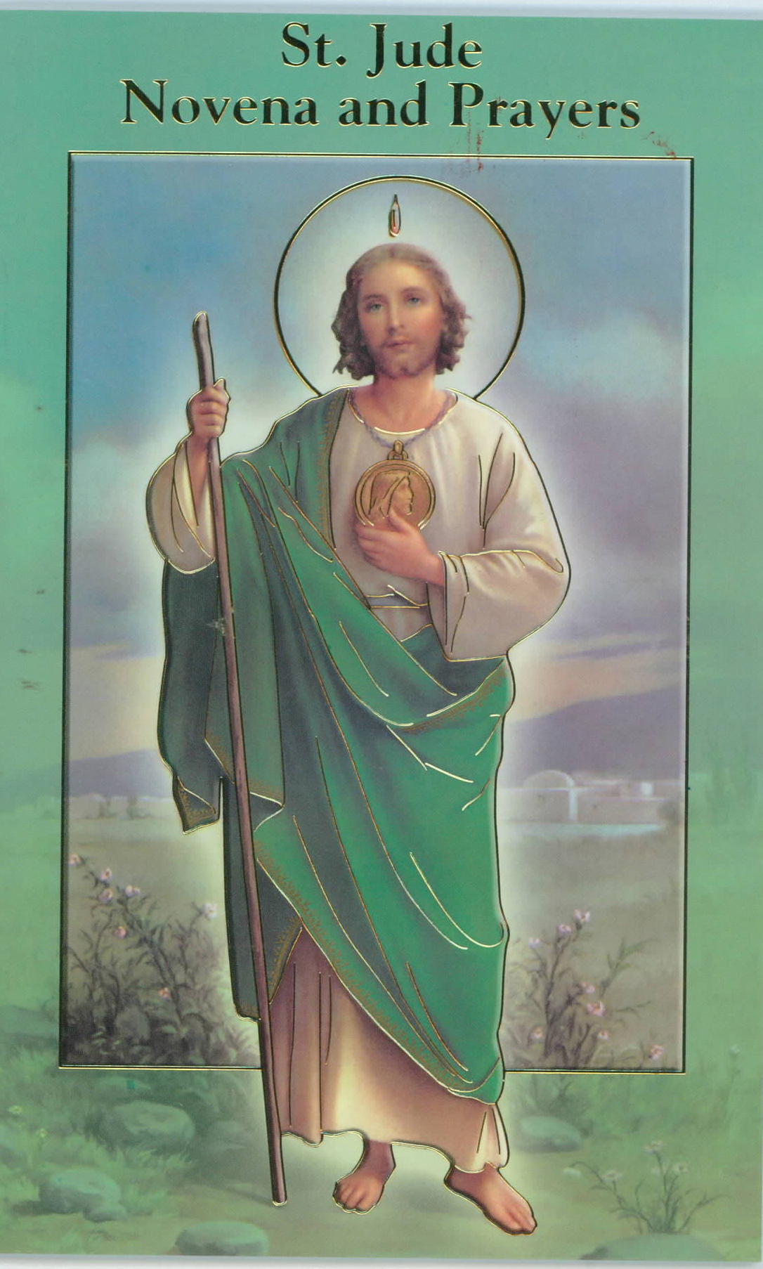 St. Jude Novena and Prayers Book 12-2432-320 is 3.75" x 5-7/8" and 24 pages beautifully illustrated with Italian Fratelli-Bonella Artwork and origianl text by Daniel A. Lord, S.J.