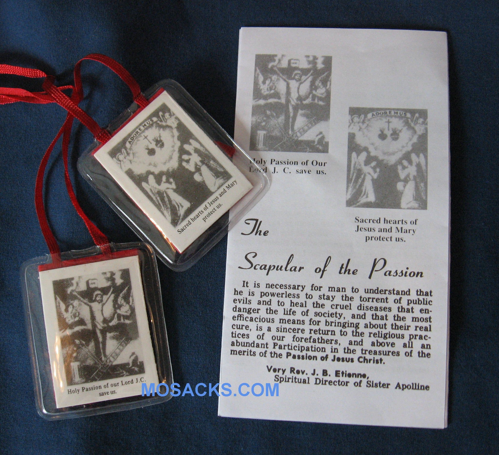 12-1524 Scapular Holy Passion of our Lord 1x2 inch Plastic Covered
