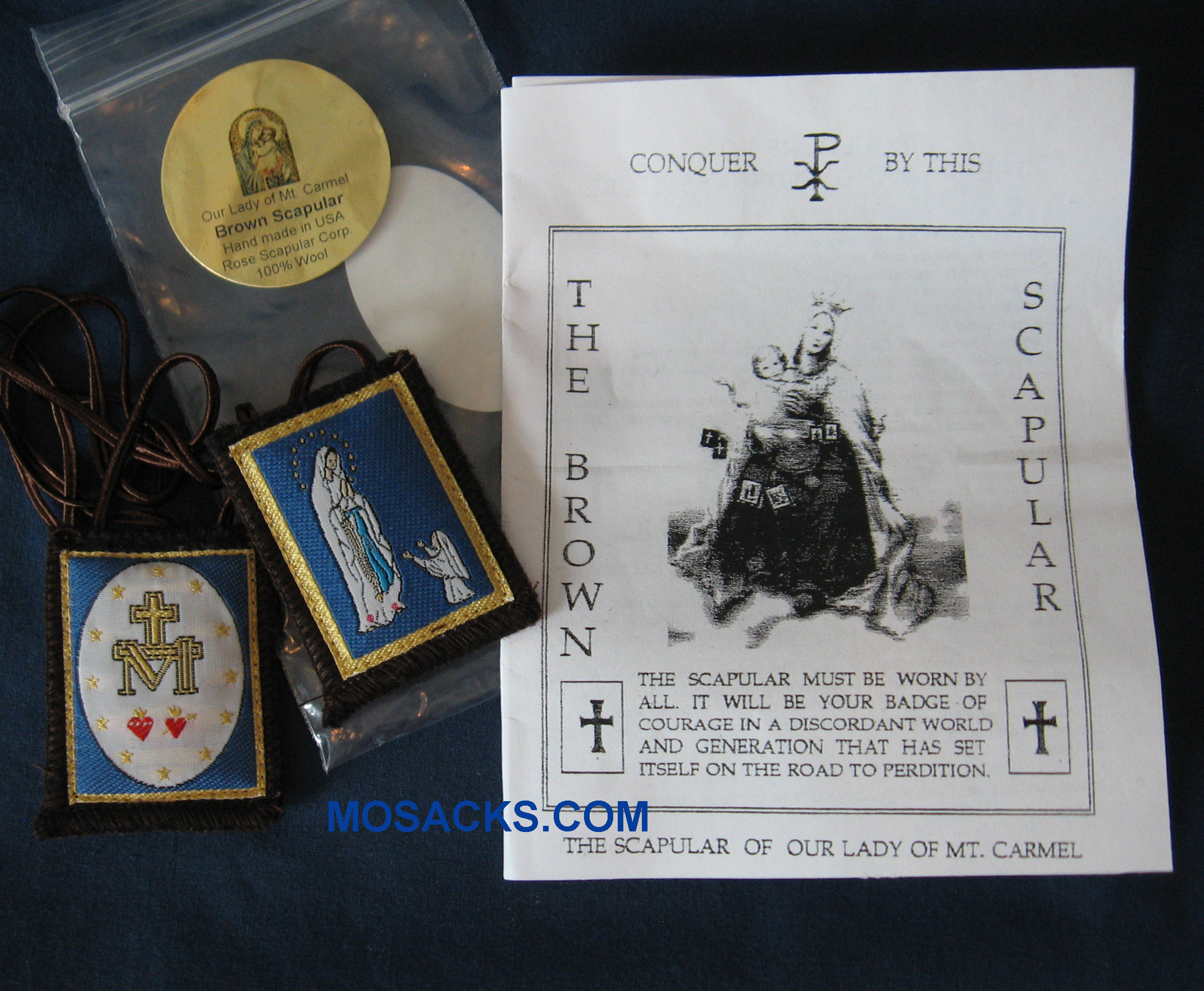 Scapular Our Lady of Immaculate Conception 1x2 inch Wool