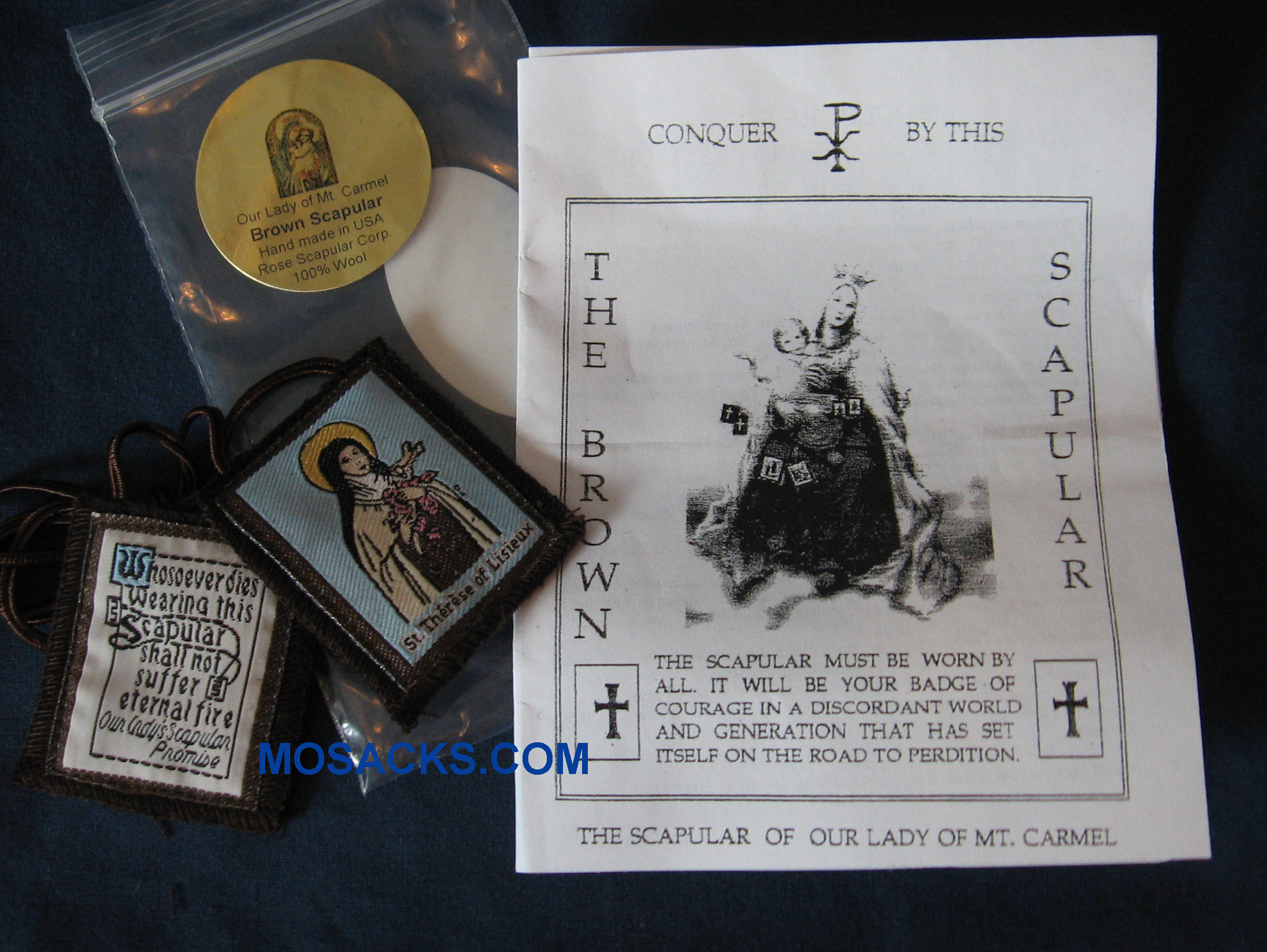 Scapular St. Therese of Lisieux 1x2 inch Wool