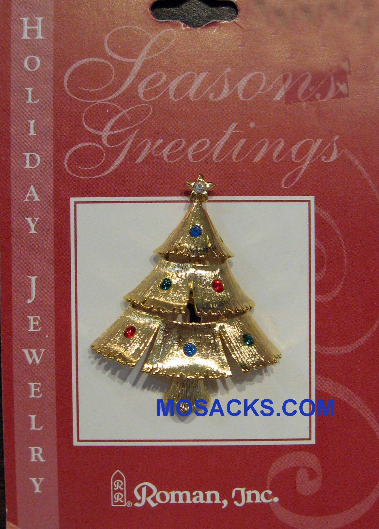Seasons Greetings Christmas Tree Pin, 17159