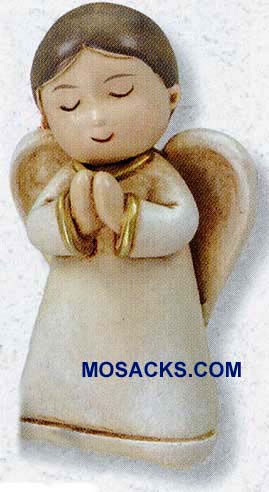 Simulated Wood Carved 2-1/2" Kneeling Praying Angel 251035 with gold accents