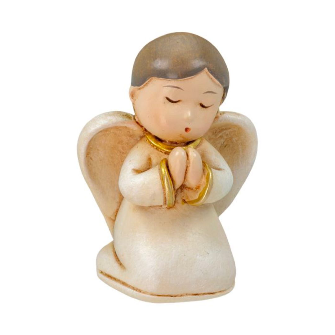 Simulated Wood Carved 2-1/2" Kneeling Praying Angel 251035 with gold accents