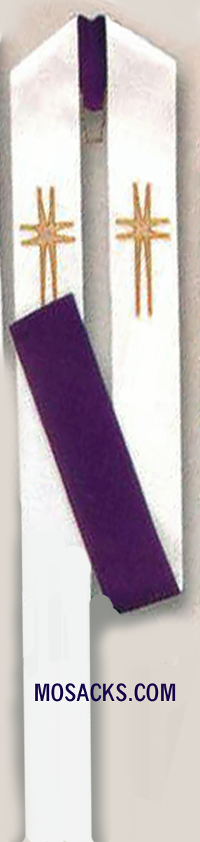 Slabbinck Overlay Stole Reversible White/Purple #50-3806WP