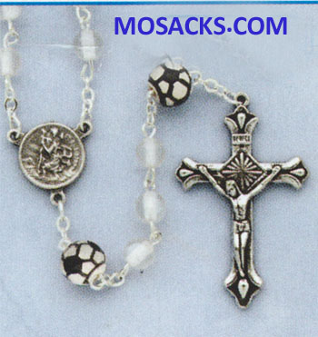Softball White Glass Rosary 64-60465/WH/SFBL Sports Rosary