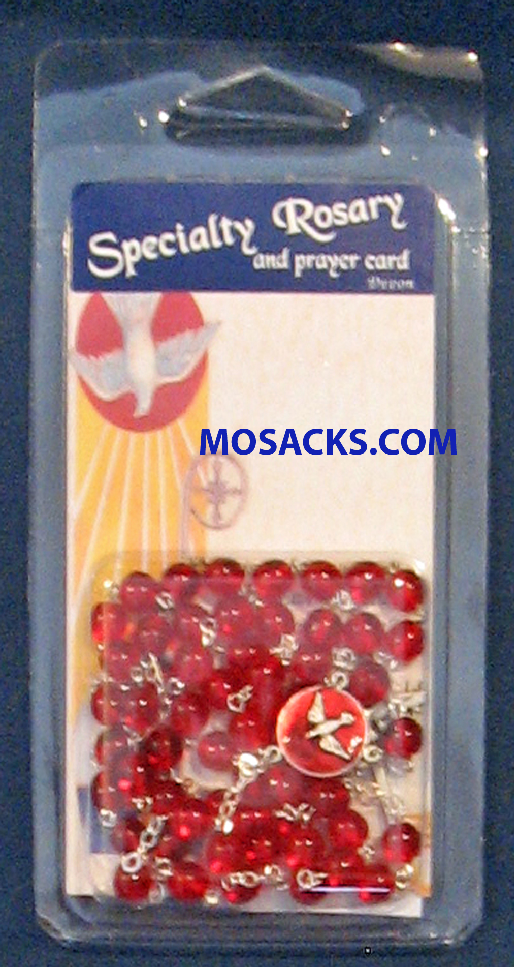 Specialty Rosary Holy Spirit Red Rosary/Confirmation Red Rosary and Prayer Card 64-05287