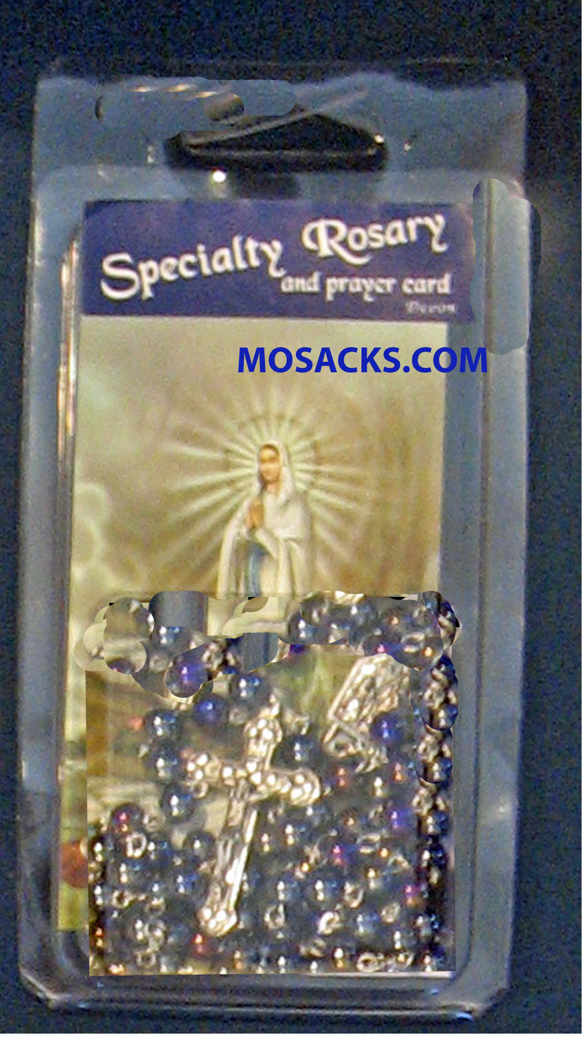 Specialty Rosary Our Lady Of Lourdes and Prayer Card